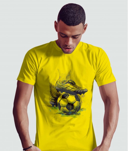 Мъжка тениска с щампа Спортни Илюстрации Drawn Football - TShirtArtShop.com